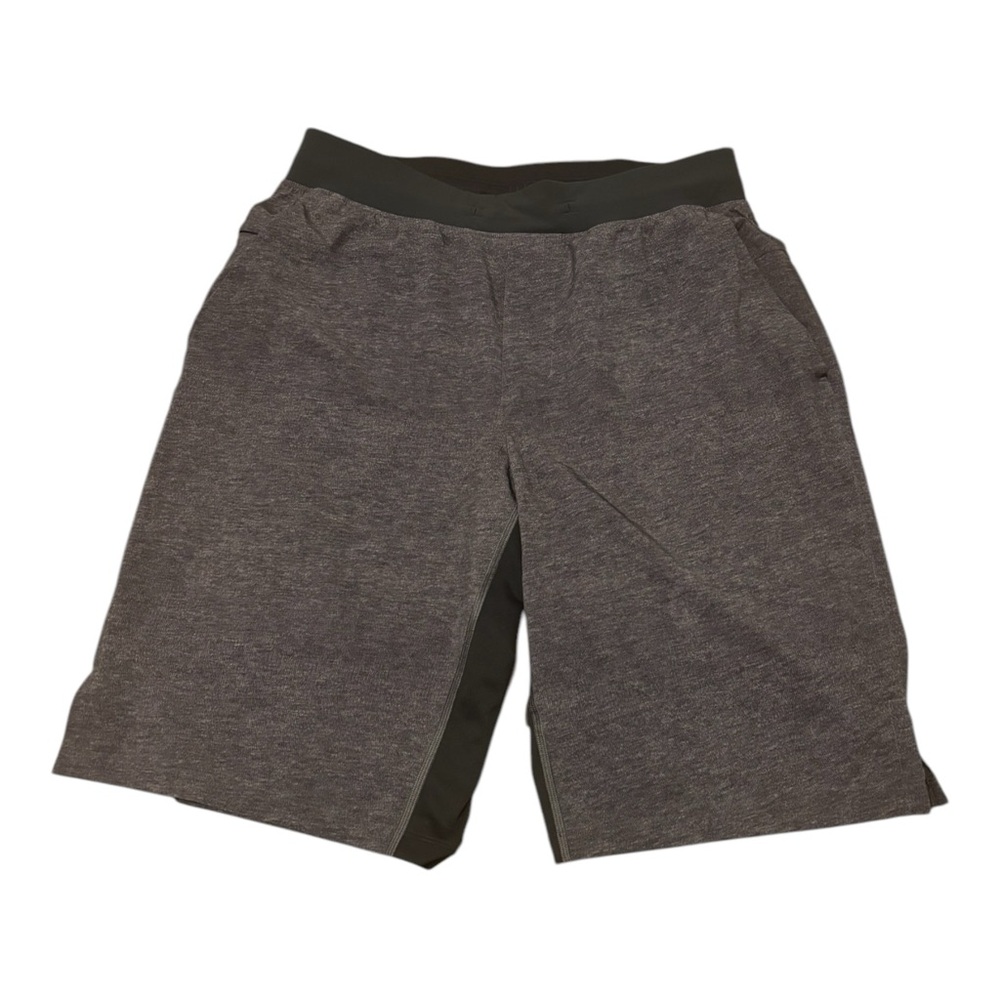 Lululemon Mens Black Gray Elastic Waist Athletic Shorts Size Medium